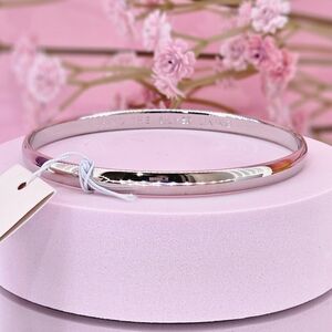 Kate Spade Bracelet Silver Metal Plated Idiom Find The Silver Lining Bangle